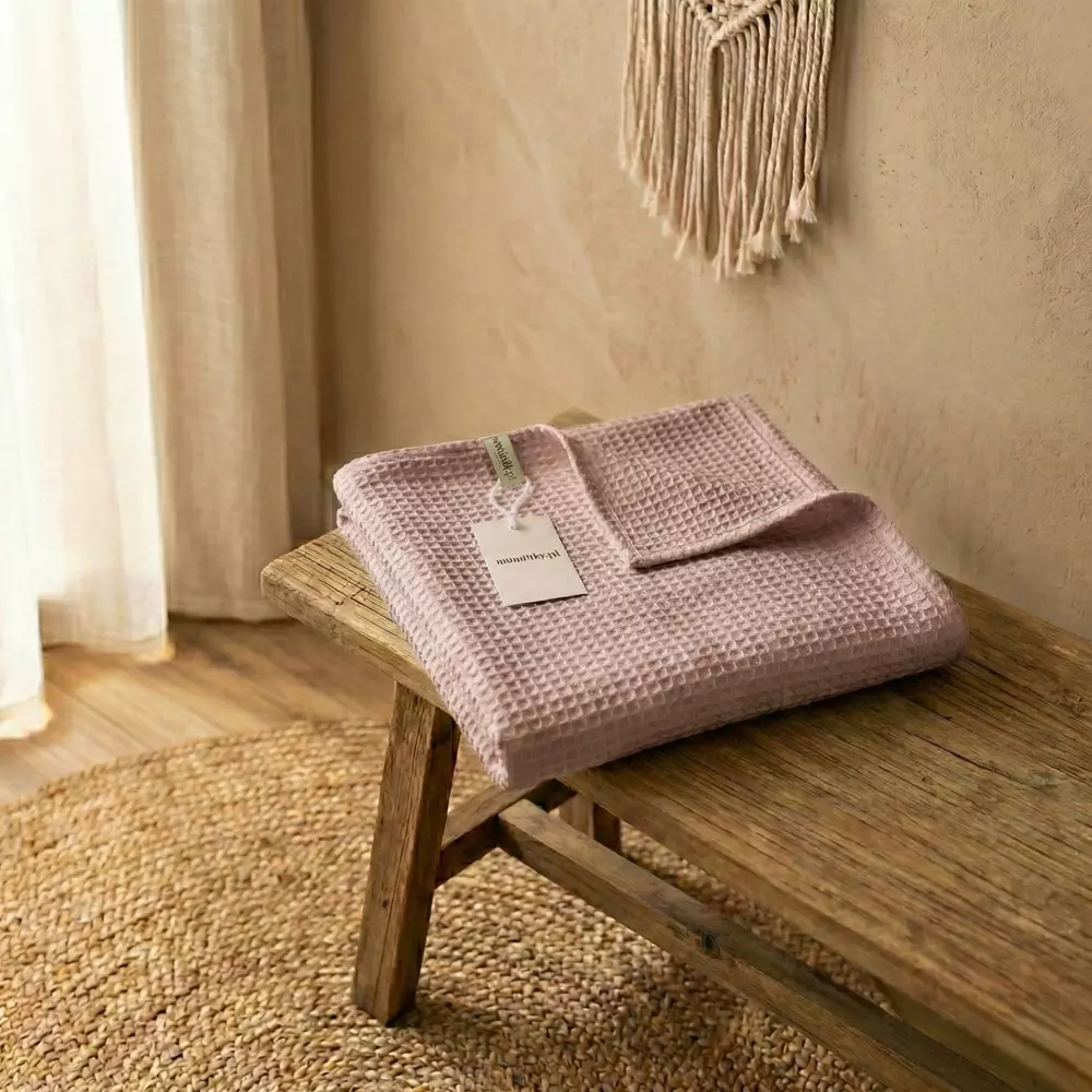 Kocyk Wafelkowy 75x100 |Brudny Róż